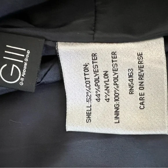 New Kenneth Cole Belted Trench Coat with pleats Navy blue size Small - Picture 6 of 7